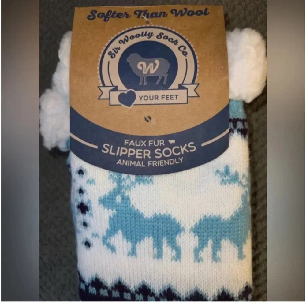 Sir Woolly Sock Co. NWT Faux Fur Super Soft Slipper Socks